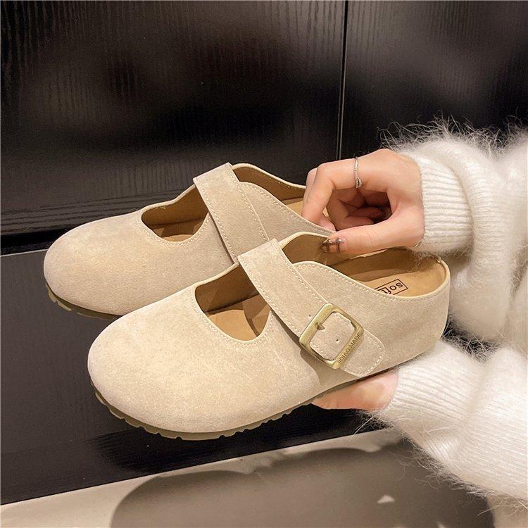 

Удобные туфли в ретро-стиле для женщин, которые можно носить весной и осенью 2025 года, новые туфли-мешки на толстой подошве с одной педалью 40