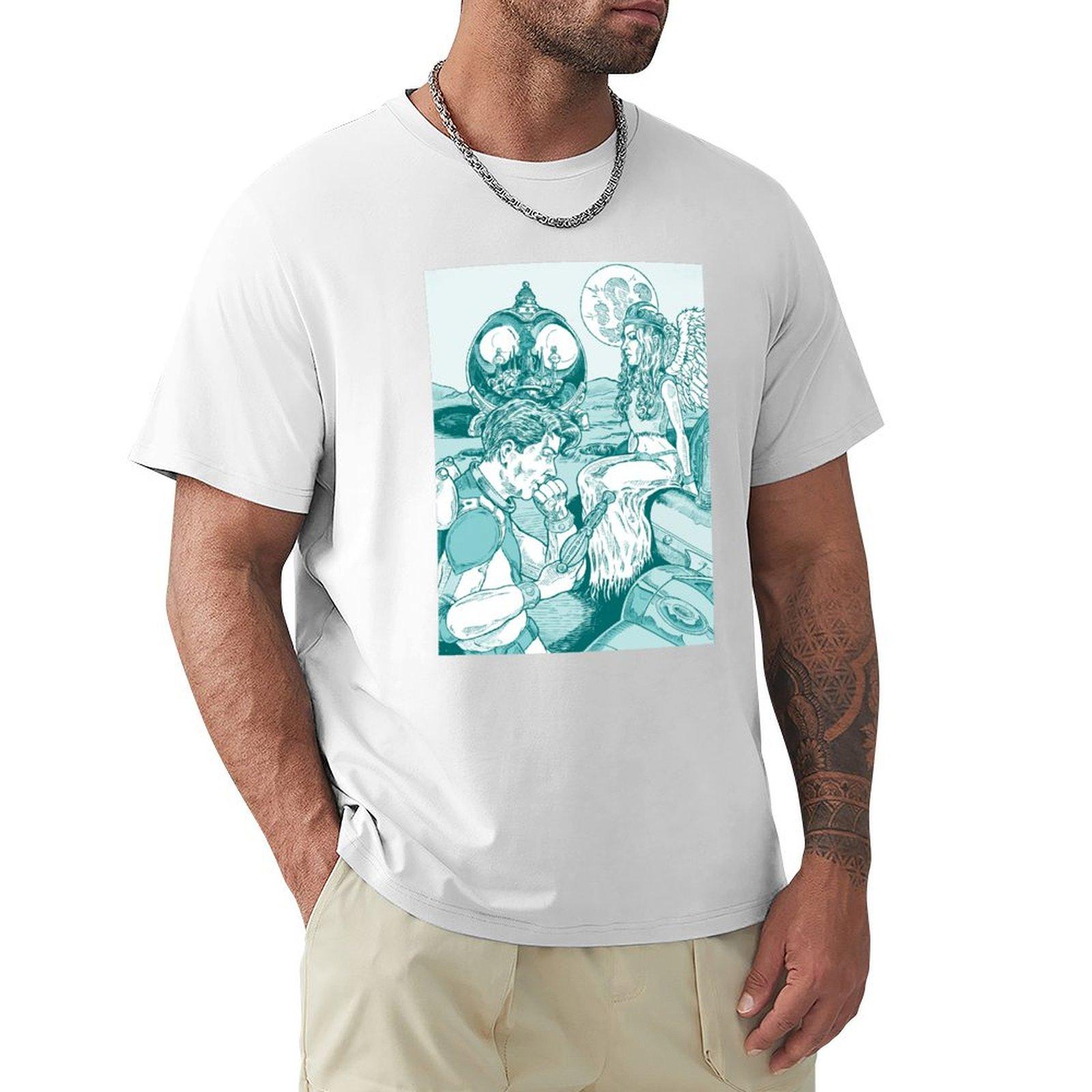 Spaceunisex And Angel Tshirt Work Wear Short Sleeve Tshirt S