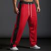 Fashion Trousers Men's Trousers Autumn and Winter Splicing Colour Collision Loose Straight Drawstring Casual Trousers Men
