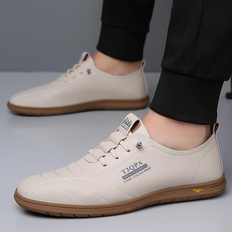 Fashion Spring Soft Sole Comfortable Casual Leather Shoes Fashionable White High-quality Sports Shoes Versatile Flat Bottomed Loafers
