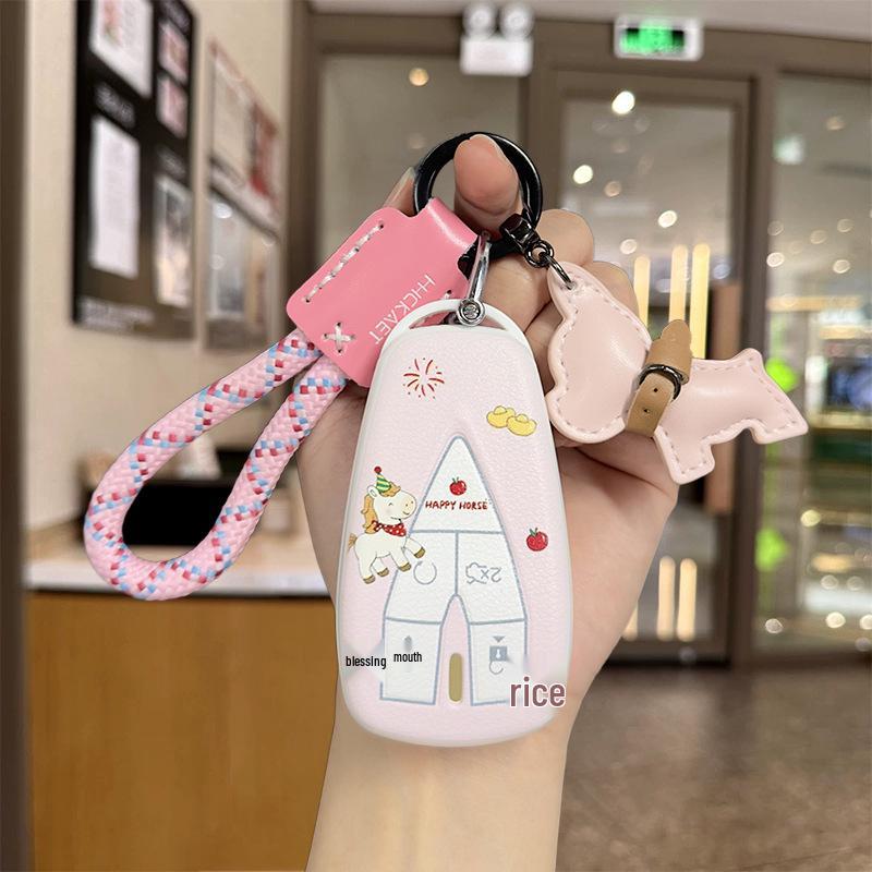 Changan Car Key Case for CS75Plus, Eado, CS35Plus, Oshan X5/X7/X85 - Unik Design for Women