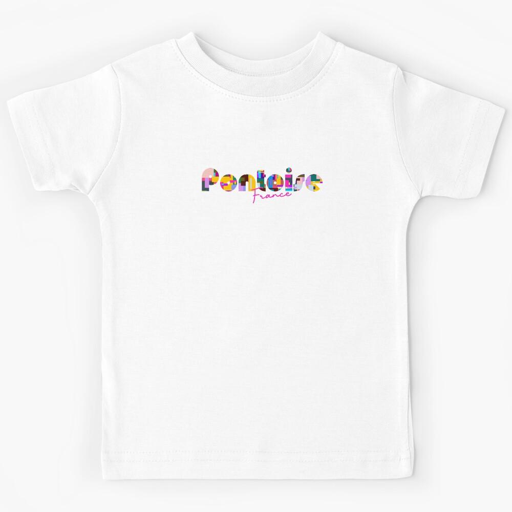 Pontoise, France, Vibrant Abstract City Typography Art Kids T-Shirt 170