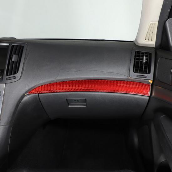 Red Carbon Fiber Dashboard Cover Trim Sticker For Infiniti G37 Sedan 2010-13