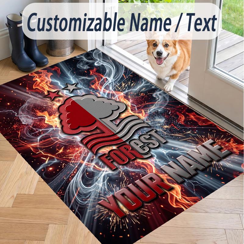 Custom Text Printed Rug Nottingham Forest FC Non Slip Floor Carpet For Home Room Decor