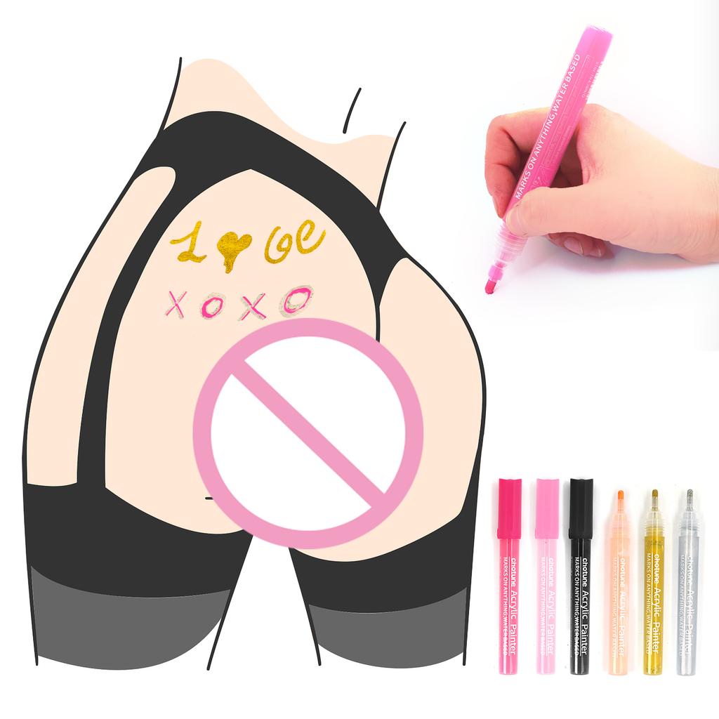 Sex Accessories Washable Graffiti Pen Adult Games Flirting Tools Body Painting Pen BDSM Markers DIY Tattoo Makeup Sex Toys