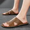 Herren Sommersandalen im britischen Stil: Einriemen rutschfeste Strand- und Outdoor-Freizeitslipper, Große Größe