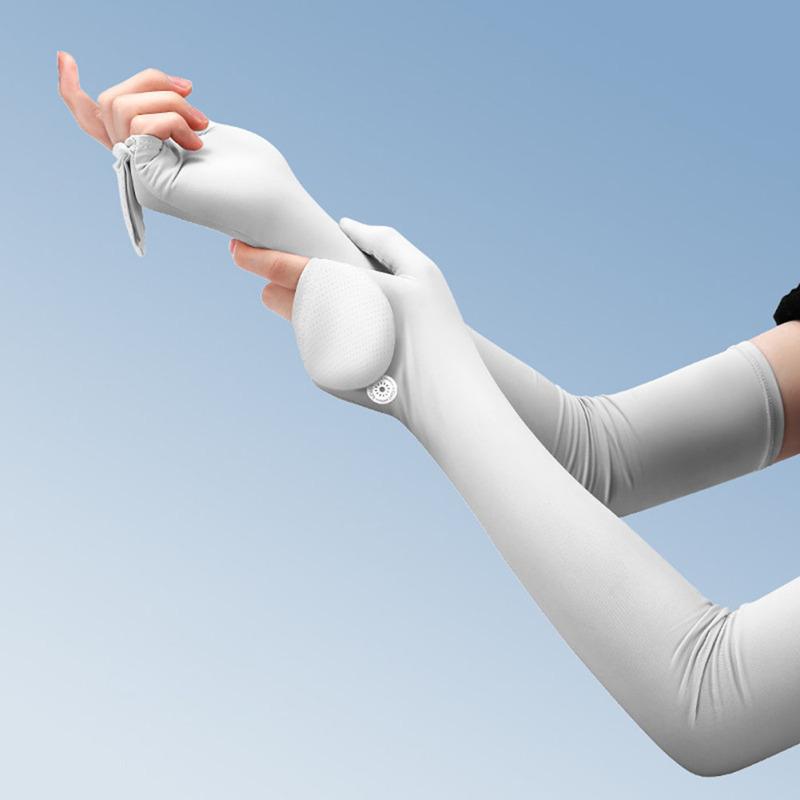 Damen Eis Seide Sonnenschutz Armstulpen Outdoor Atmungsaktiv UV-Schutz Klapphandschuhe Überzug