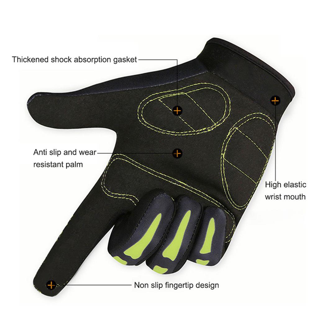Skeleton Cycling Gloves MTB Bike Motorcycles Gloves Warm Gloves Anti-Slip Gel Bicycle Gloves Shock Absorption Finger Bone Gloves for Cycling Riding