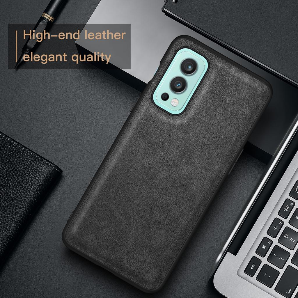 Für OnePlus Nord 2 5G PU-Leder+TPU+PC Handyhülle Retro Textur Sturzsichere Abdeckung
