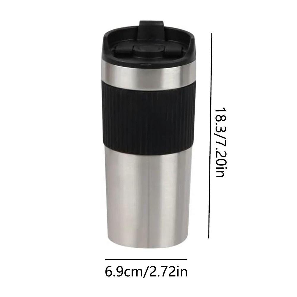 Spill Proof Travel Coffee Mug Reusable Double Walled French Press Coffee Cups Stainless Steel Vacumm Insulated Tea Press Tumbler