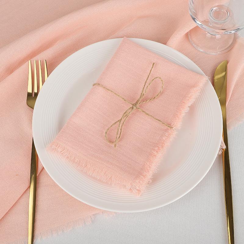 50PCS Handmade Cloth Napkins Large 42x42cm Cotton Napkins with Tassels Delicate Soft Washable for Dinners Parties Wedding Decor