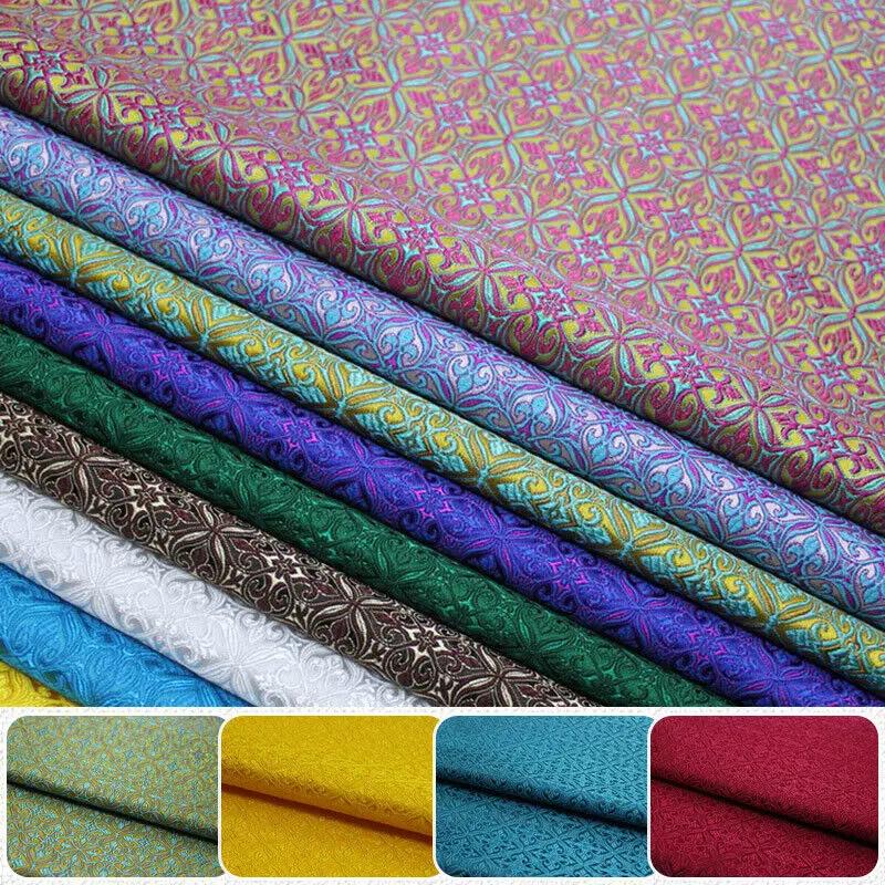75x50cm Jacquard Brocade Fabric Chinese Dress Damask Costume Cloth Faux Silk Trim Cheongsam Children Clothes Material Diy New