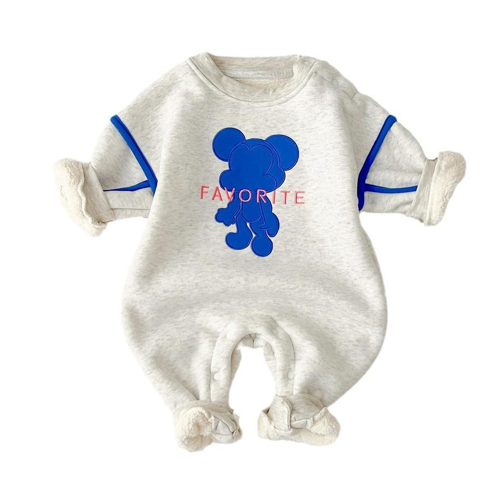 Personalized Fleece-Lined Unisex Baby Onesie: Trendy Matching Infant Romper Bodysuit