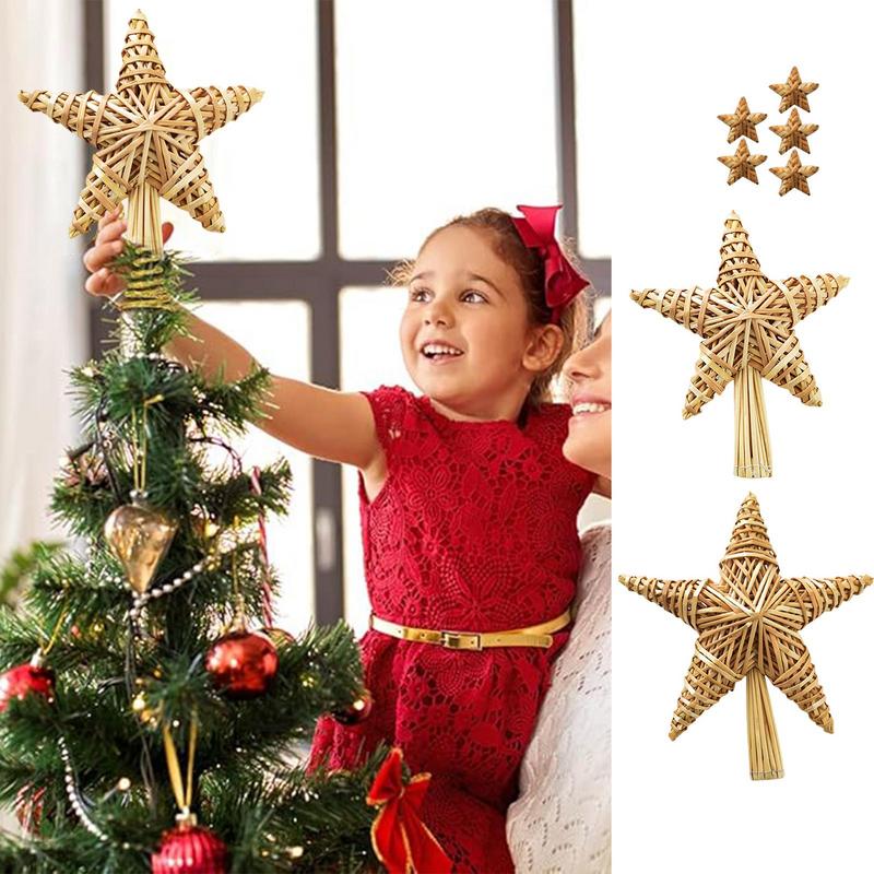 Christmas Stars Decorations Christmas Tree Star Topper Star Shaped Pendant Scandinavian Straw Ornaments Christmas Tree Star