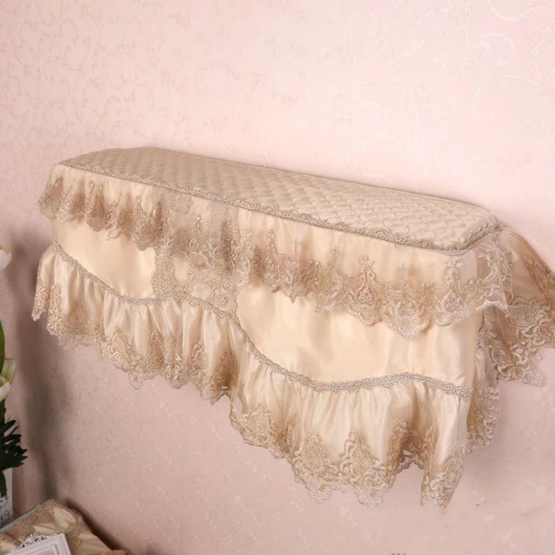 

Fabric Lace Bedroom Hanging Air Conditioner Cover, Anti-Direct Blowing Dust Cover, Universal Gree Midea Haier Champagne color normal S 80cm long
