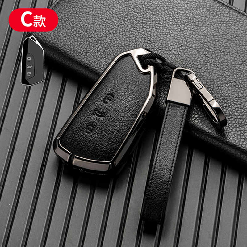 Key Case Cover For VW Volkswagen ID3 ID4 ID6 Golf 8 Teramont X Atlas X Cross Sport MK4 MK8 Metal Leather Fob Car Accessories