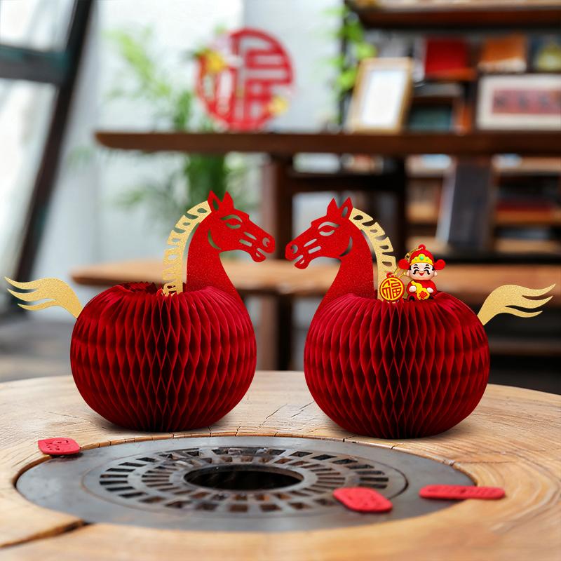 2026 New Year Ornament Decorative Desktop Ornament 3D Honeycomb Ornament Decor New Year Decorations