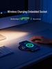 Built-in Wireless Charger Power Strip with Direct Plug-in for Hidden Desktop and Phone