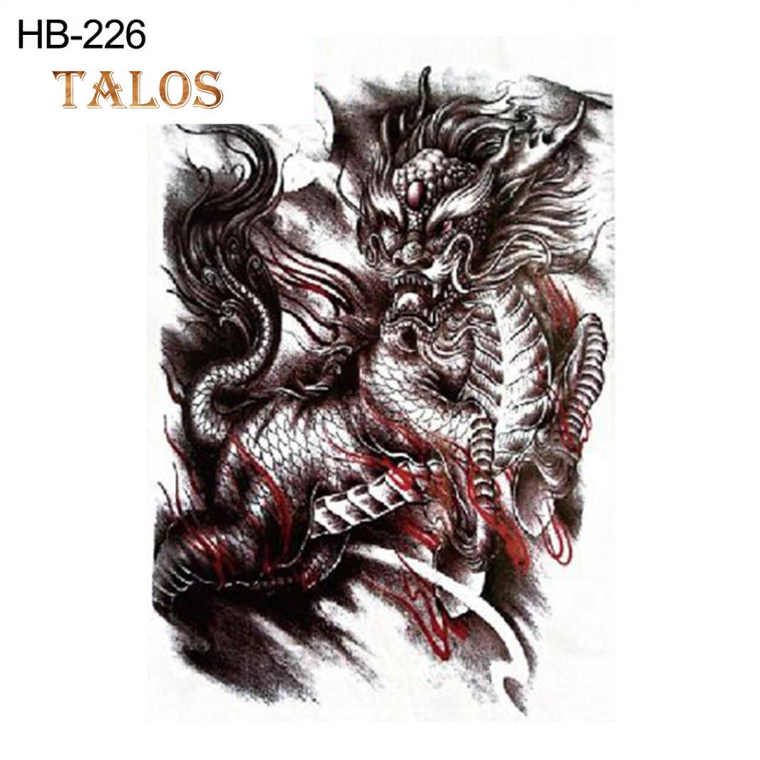 

Прохладный Тигр Лев Дракон Рука Плечо Водонепроницаемый Временные Поддельные Татуировки Наклейки Временные Татуировки HB-226