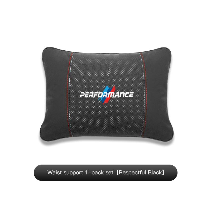 YMZP2 Suede Car Neck Pillow Headrest Lumbar Support Pillow Spine Protect sticker For BMW X5 X3 F40 F10 E34 E39 E90 X6 E30 F20 E46 F30