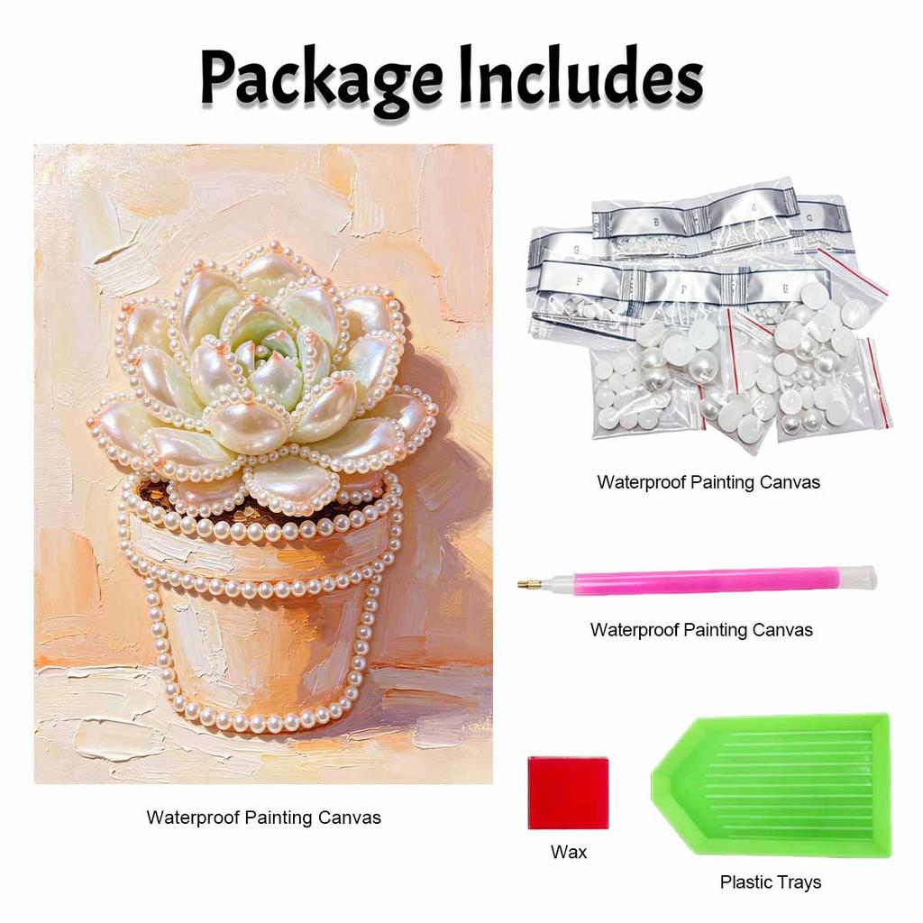 Succulent Pearl Painting Handmade DIY 5D Creative Ornaments Living Room Home Decoration Painting