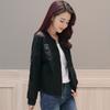Korean Style Loose Fit Baseball Jacket, Plus Size PU Leather Short Coat for Women In Autumn Fashion