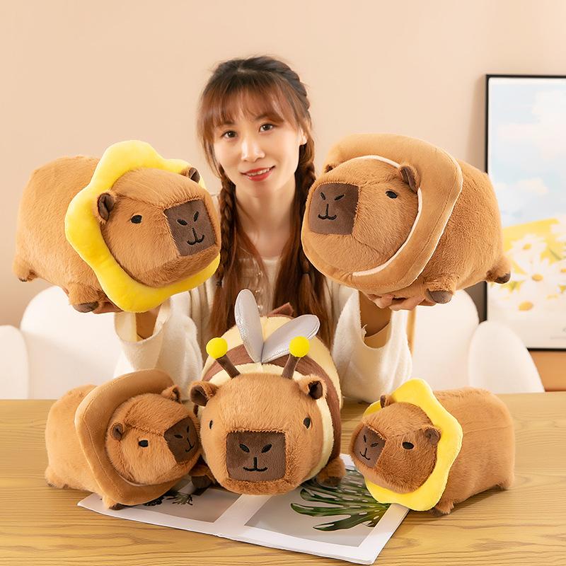 Party Capybara Turned Into Bee Plush Toy Bagel Toast Kapibara Doll Doll