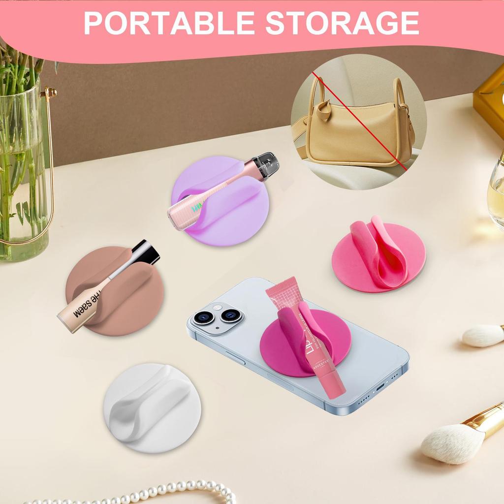 Tragbarer Silikonhalter für Lipgloss, Handy, Lippenstift, E-Zigarette und mehr