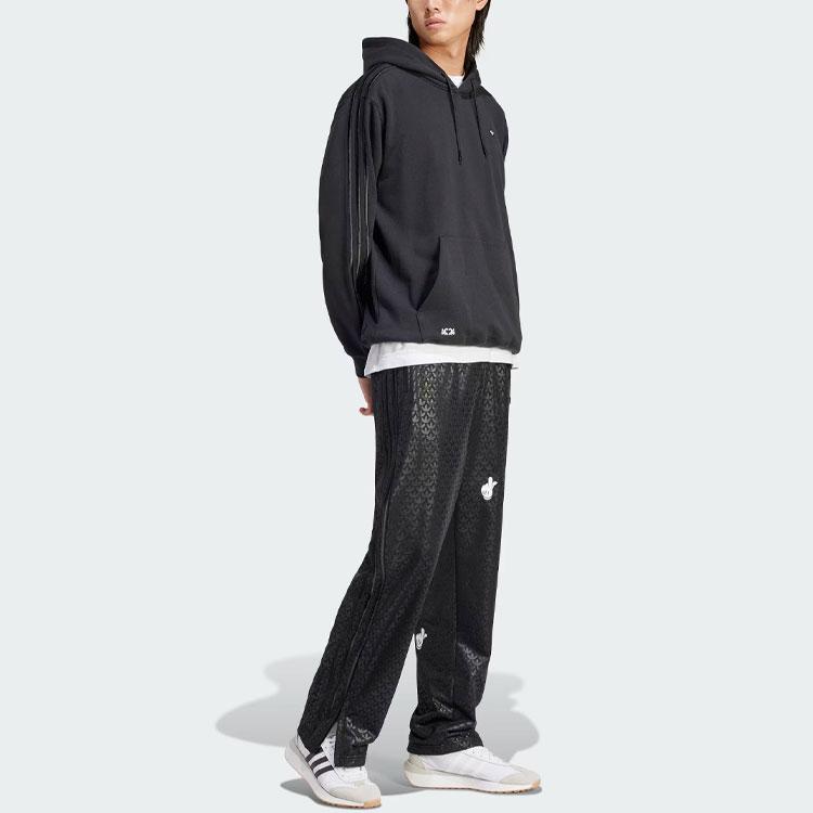 adidas Originals X Mickey Mouse Appliqué Hoodie With Cartoon Print Back Men Hoodie Black IY2274