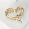 Simple Pearl-Set Diamond Love Brooch, High-End Exquisite Heart-Shaped Corsage Fashion Coat, Shawl Anti-Light Buckle