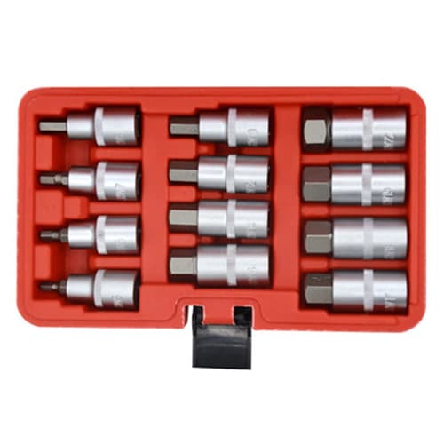 Plouluyt 12-Piece 1/2-Inch Drive Impact Hex Bit Socket Set, H5 H6 H7 H8 H10 H12 H14 H16 H17 H18 H19 H22, Hex Wrench Socket Set Hand