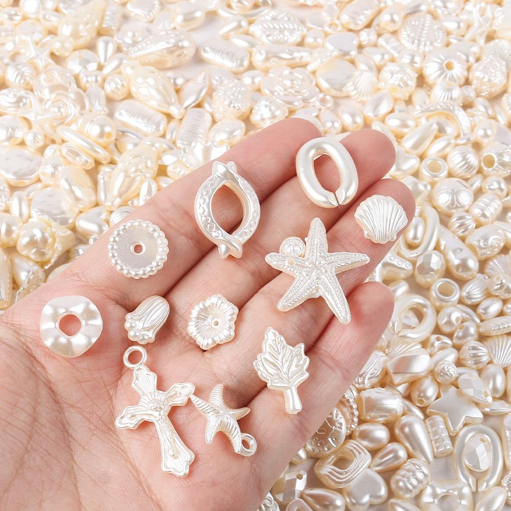 Baroque Rose Imitation Pearl Loose Beads, Cream Glue Accessories Diy Necklace Bracelet Beaded Pendant Accessories