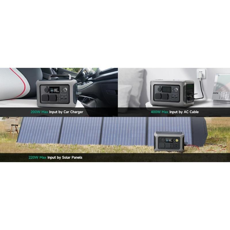 ALLPOWERS R600 Portable Power Station 600W 299Wh LiFePO4 Solar Generator with 2x600W (1200W Surge) AC Outlet for Camping RV Home