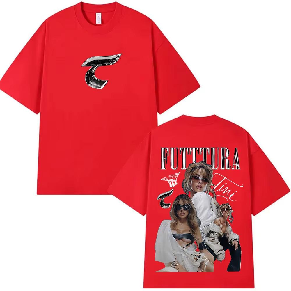 

2026 Merch para hombre y mujer Camiseta informal holgada de algodón gran tamaño Singer TINI Futtura Tour graphic t shirts 4XL
