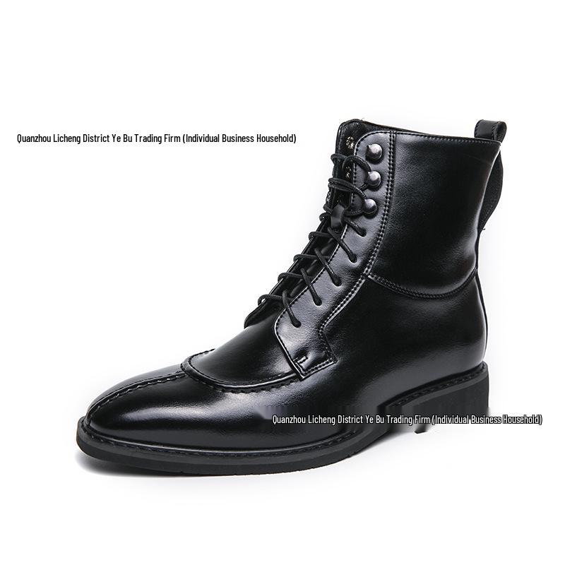 

Мужская мода Осень Кожаные ботильоны на шнуровке с острым носком - Большие размеры Формальная и повседневная обувь хай-топ Size 43