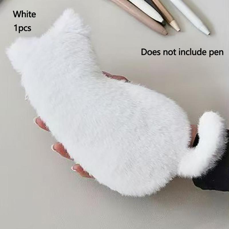1pcs Cat-Shaped Pencil Case Soft To the Touch Adorably Cute and Lightweight Generous Capacity for Organizing Stationery