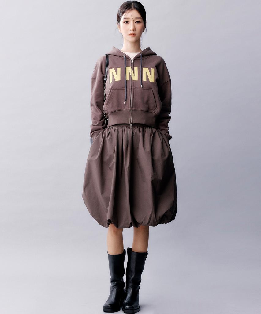 Nigaennikol Butterfly Volume Balloon Skirt_Charcoal