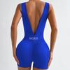 Seamless Deep V-Neck Yoga Bodysuit: Women's Nude-Tight Shaping Sportswear with Beautiful Back Design