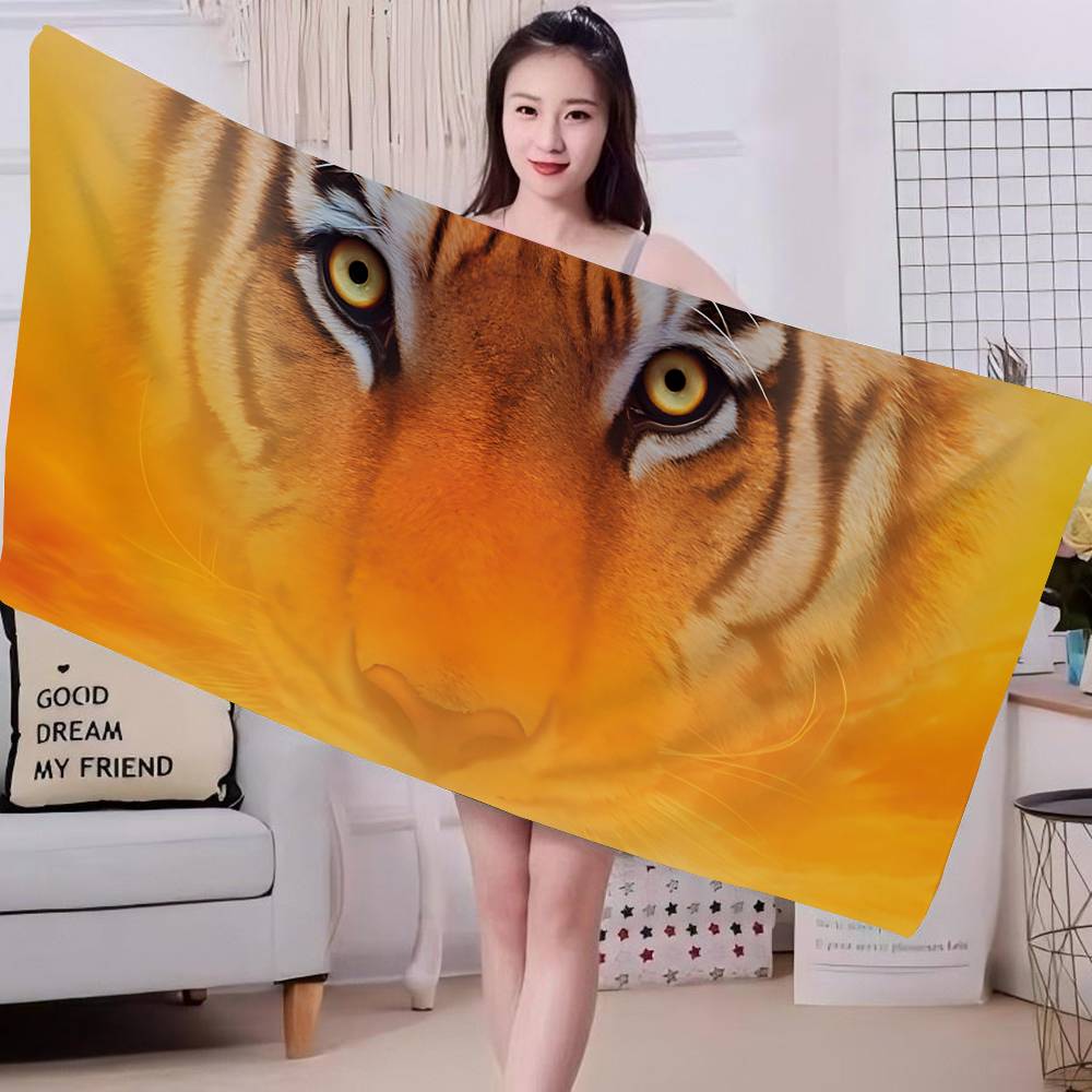 Tiger Pattern Big Microfiber Beach Towels Quick Dry Towel Sand Beach Towels Pool Towel For Travel Swim Pool Yoga