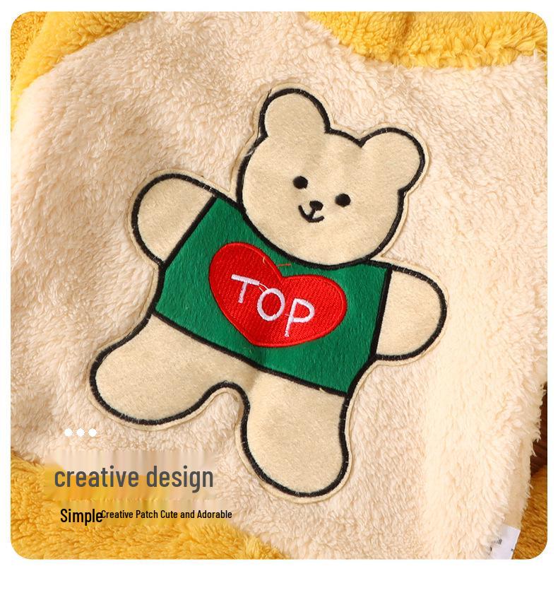 Kids' Flannel Pajama Set - Thick Coral Fleece, Long-Sleeved, One-Piece Sleepwear for Boys & Girls, Perfect for Autumn/Winter.