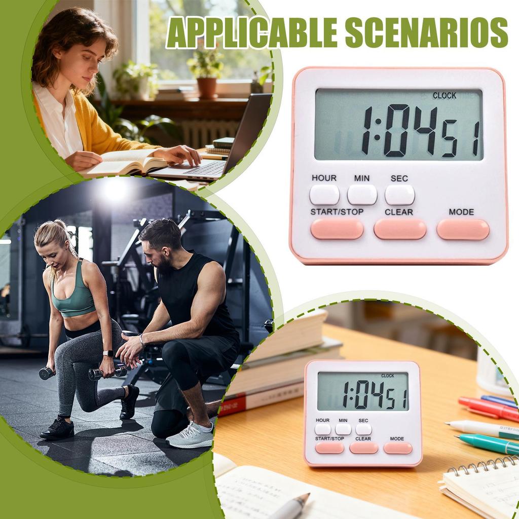 new Digital Kitchen Timer With Large Display 24-Hour Countdown Alarm For Cooking Baking, Study Workout Games & Classroom