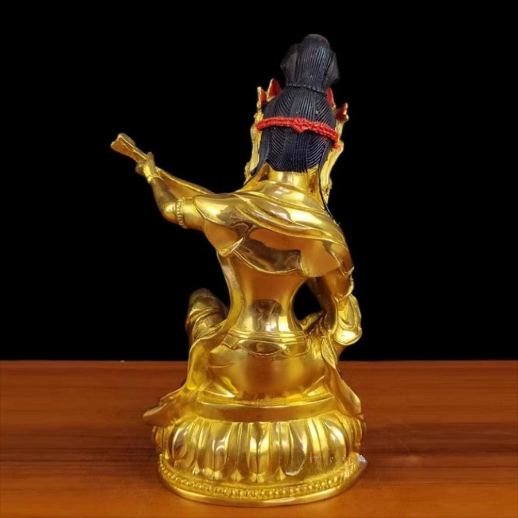 Feng Shui Copper Nepalese Painted Heavenly Female Miaoyin Buddha Mother Home Decor