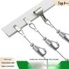 Adjustable 304 Stainless Steel Wire Rope Picture Hanging Hook with Safety Clip