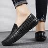 Casual Leather Shoes Street Style Men's Loafers Punk Style Moccasins Breathable Slip on Footwear Comfy Business Male Boat Shoes