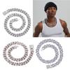 Multifunktionales mit Strasssteinen besetztes kubanisches Halsketten-Ketten-Set mit verstellbarer Länge, tragbar für Liebhaber von Street Styles