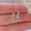 Christmas Delicate Stud Earrings For Women, New Year'S Christmas Tree Ornaments, Holiday Earrings