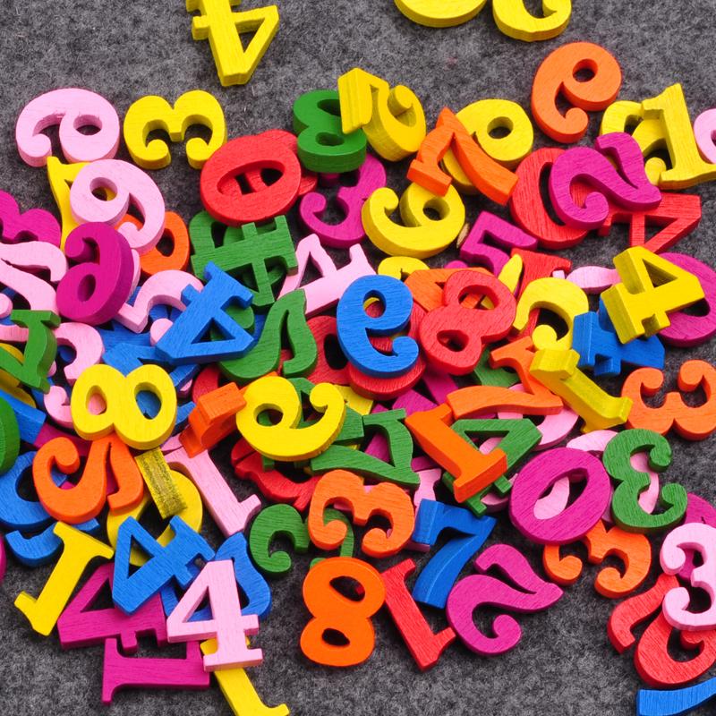 100 Stück Holzbuchstaben, dekoratives Alphabet, englische Buchstaben, Dekoration, Holzzahlen, Baby-Frühlernwerkzeug, Scrapbooking, Basteln, DIY