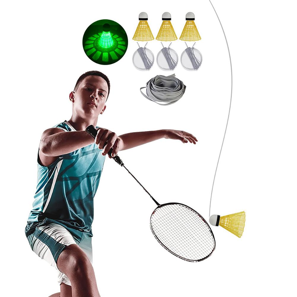 7-piece Set Glowing Badminton Shuttlecock Dark Night Glow Birdies Lighting For Indoor Sports Activities Kids & Grown-ups Badminton Accessories