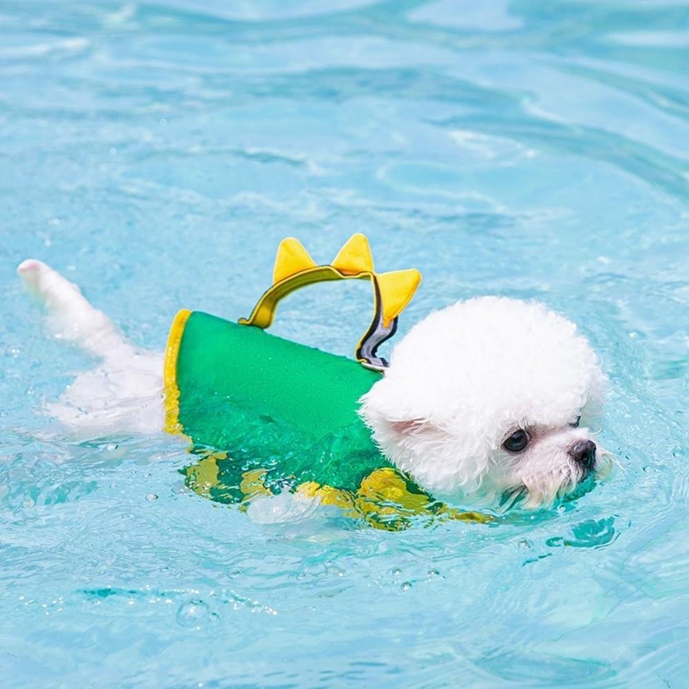 Bee/Dinosaur Shape Dog Life Jacket Adjustable Dog Swimming Suit Dog Swimsuit Small Medium Dogs