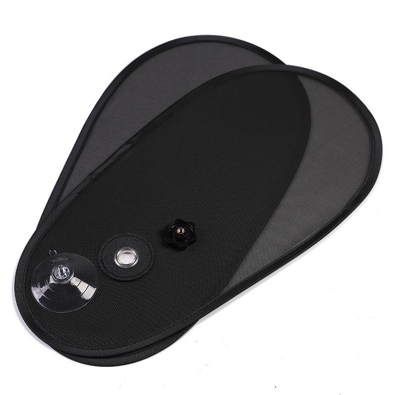 Adjustable Car Window Sun Shade with Suction Cup - Foldable Black Mesh for Sun Protection, No View Obstruction